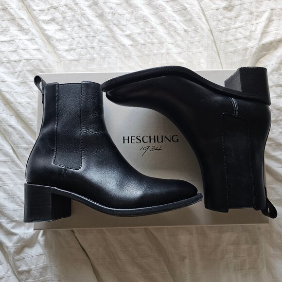 Heschung Maud Leather Chelsea Boots - Black Box Leather - UK 4.5 / EU 37.5 - Picture 3 of 17